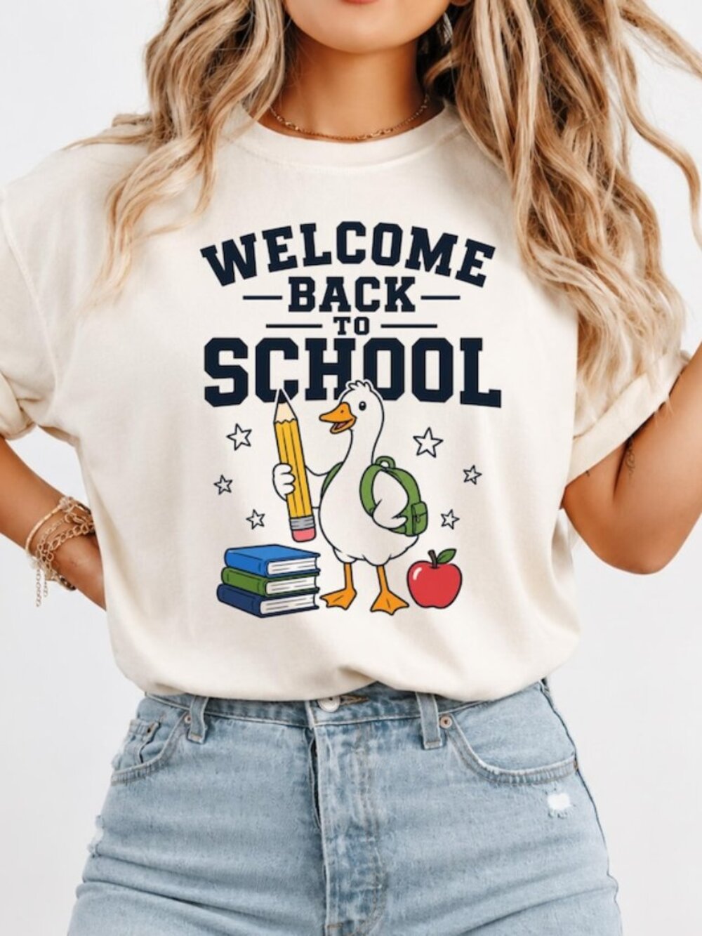 Welcome Back To School Shirt, Cute Goose Teacher Tee